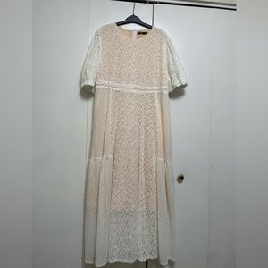 Ruffle Hem Lace Dress